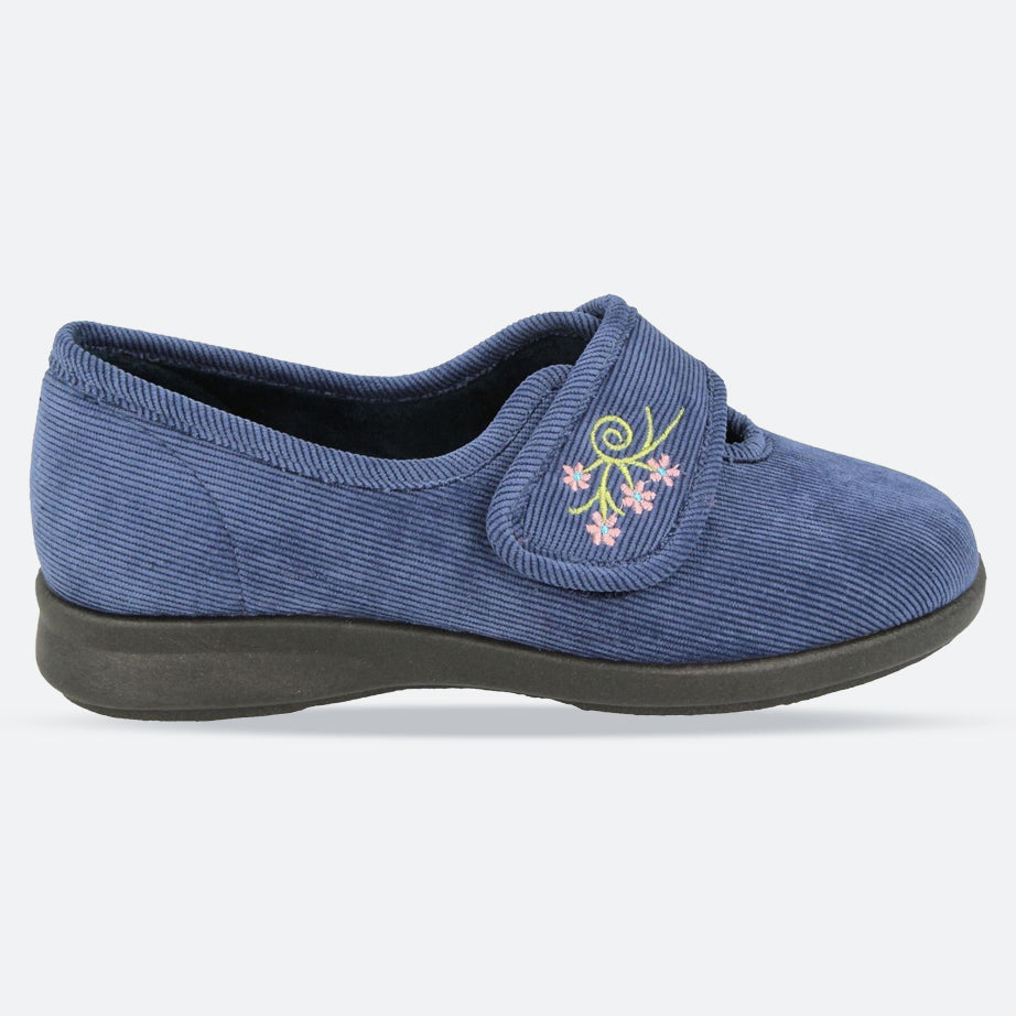 Pantuflas DB Dallas de ajuste ancho para mujer in Azul vaquero - Image 1