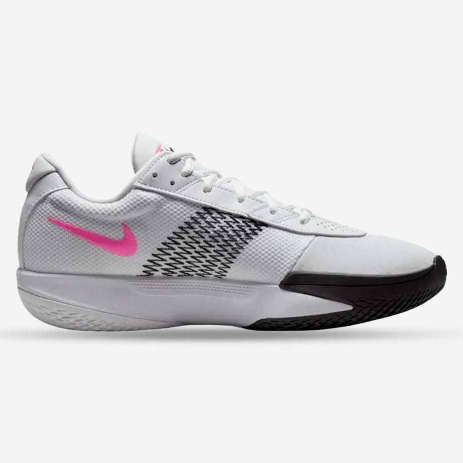 Men's Wide Fit Nike FB2599-105 G T Cut Academy Basketball Trainers in White/Black/Pink Blast - Image 1