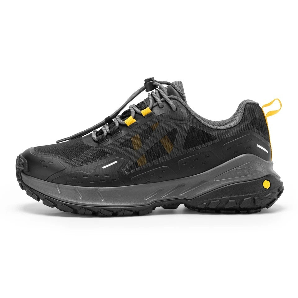 Men's Wide Fit Fitville Creekcross V1 Waterproof Hiking Trainers in Black/Grey - Image 3