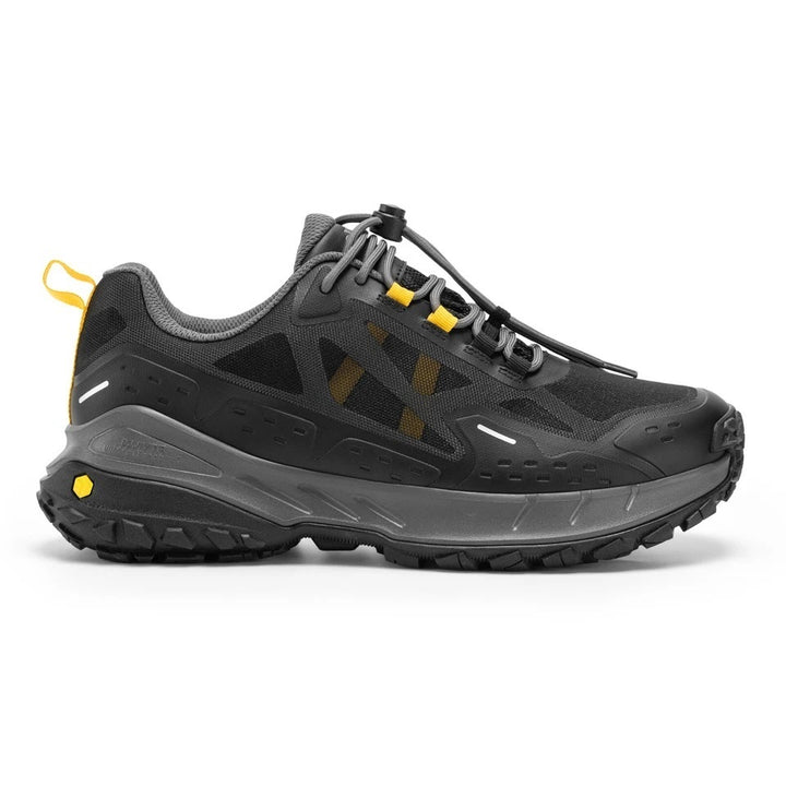 Men's Wide Fit Fitville Creekcross V1 Waterproof Hiking Trainers in Black/Grey - Image 1