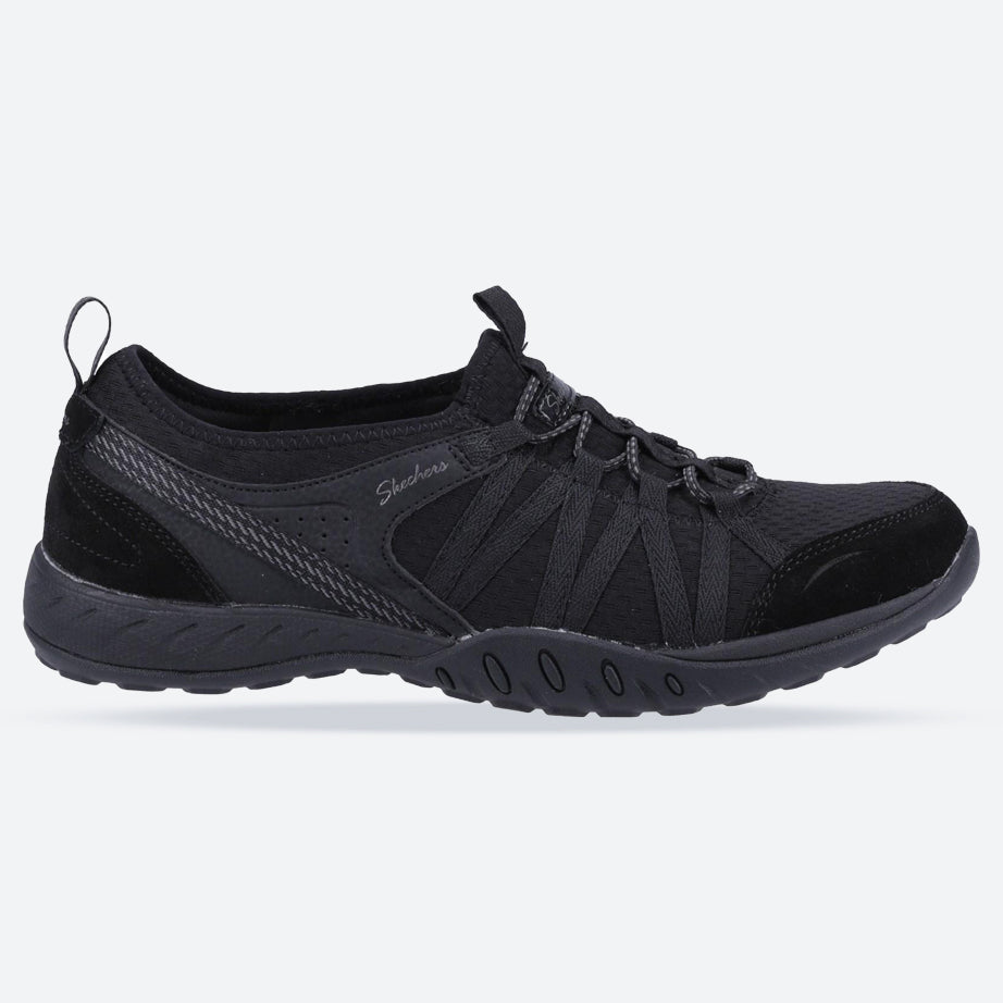 Women's Relaxed Fit Skechers 100561 Breathe Easy Rugged Shoes in Black - Image 1