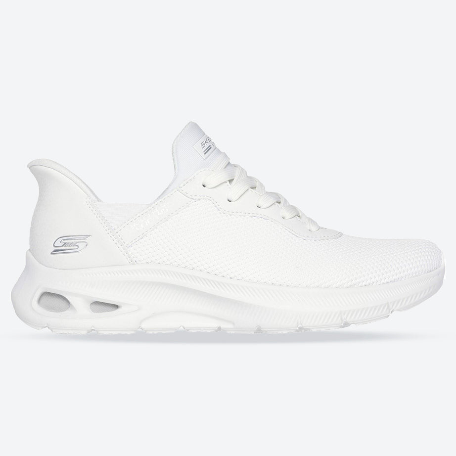 Women's Wide Fit Skechers 117509 Bobs Unity Trainers in Off White - Image 7