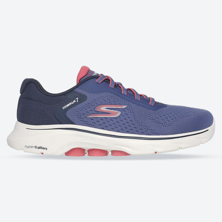Zapatillas Skechers Go Walk 7 Cosmic Waves de corte ancho para mujer 125215 in Negro/Turquesa - Image 7