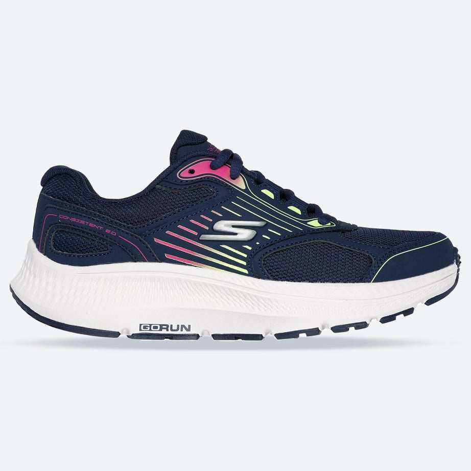 Women's Wide Fit Skechers 128606 Go Run Consistent 2.0 Advantage Trainers in Navy/Multi - Image 1