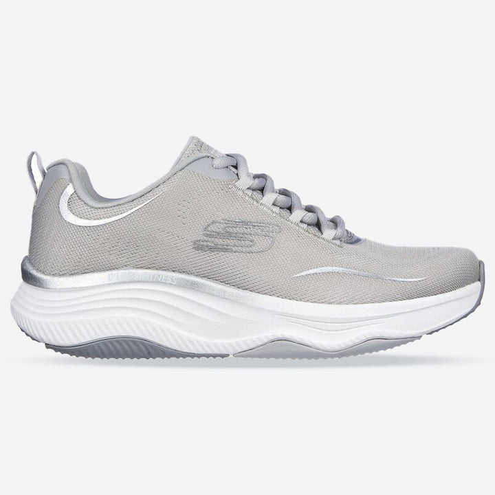 Zapatillas Skechers 149837 D'lux Fitness Pure Glam de corte ancho para mujer in Gris/Plata - Image 1