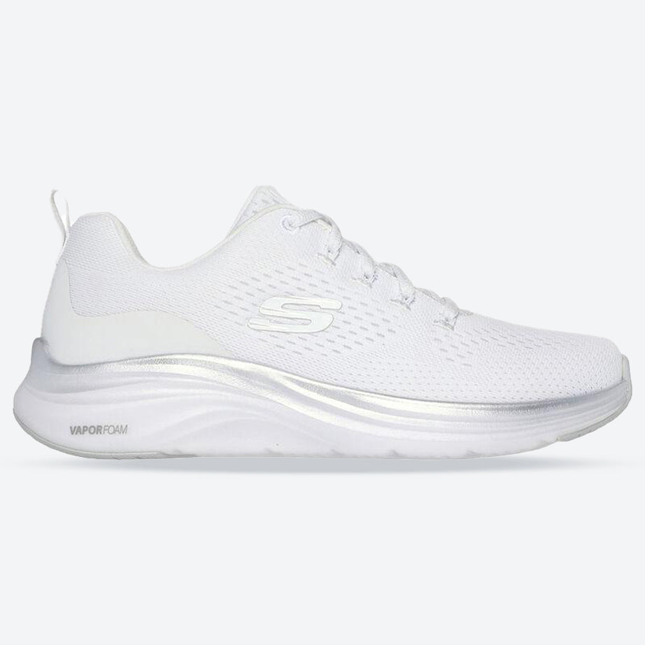 Zapatillas Skechers 150025 Vapor Foam Midnight Glimmer de corte ancho para mujer in Plata blanca - Image 7