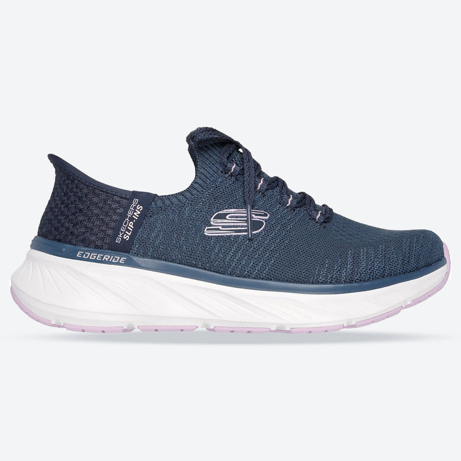 Women's Relaxed Fit Skechers 150470 Edgeride Impression Trainers in Black/Pink - Image 7