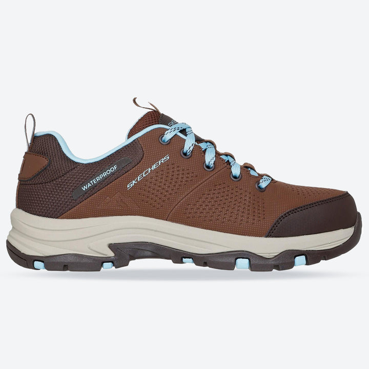 Women's Relaxed Fit Skechers 180119 Waterproof Trego Trail Destiny Trainers in Chocolate - Image 1