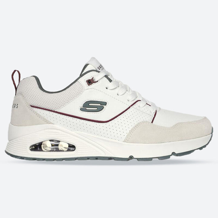 Zapatillas Skechers 183020 Uno Retro One de corte ancho para hombre in Blanco/Verde - Image 1