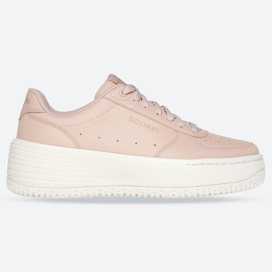 Women's Wide Fit Skechers 185110 Court Classics Grand 92 Be Lifted Trainers - Nude in Nude - Image 1