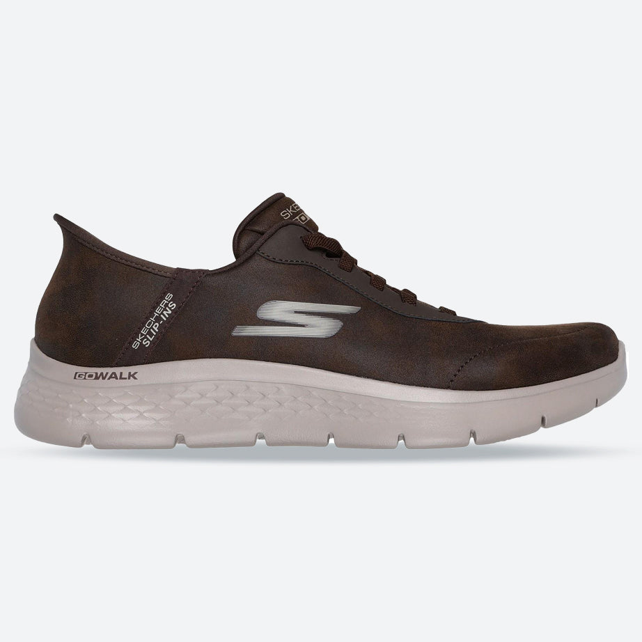 Men's Wide Fit Skechers 216326 Slip-ins Go Walk Flex Smooth Motion Trainers in Black - Image 12