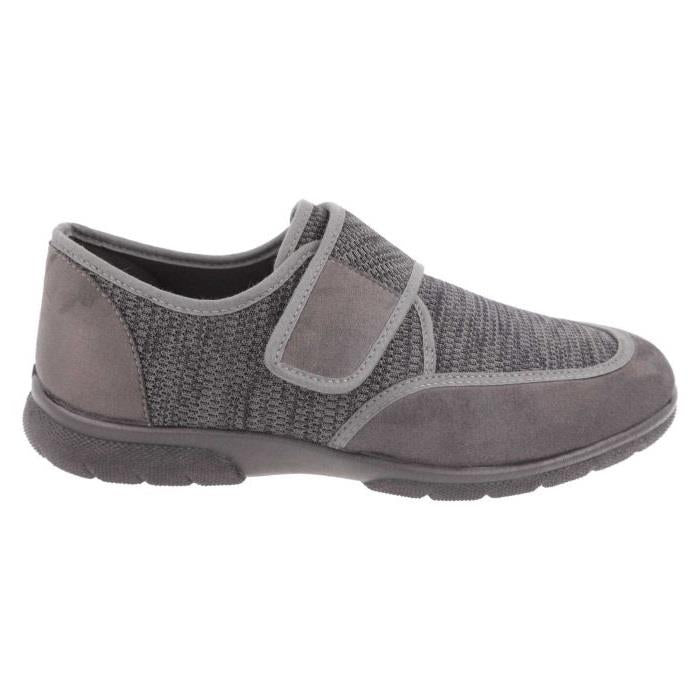 Men's Wide Fit DB Gavin Velcro Slippers in Navy Stretch / Navy Suedette - Image 6