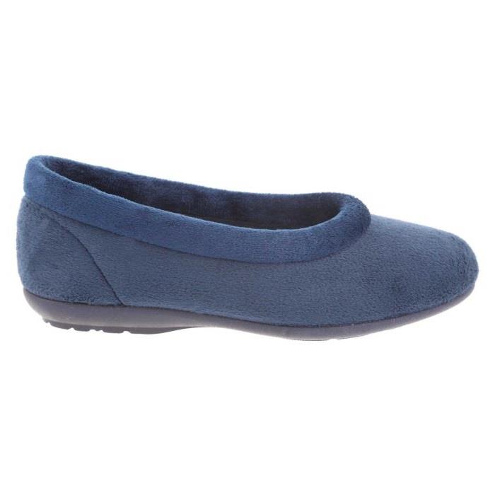 Women's Wide Fit DB Jade Slippers in Green Velour - Image 1