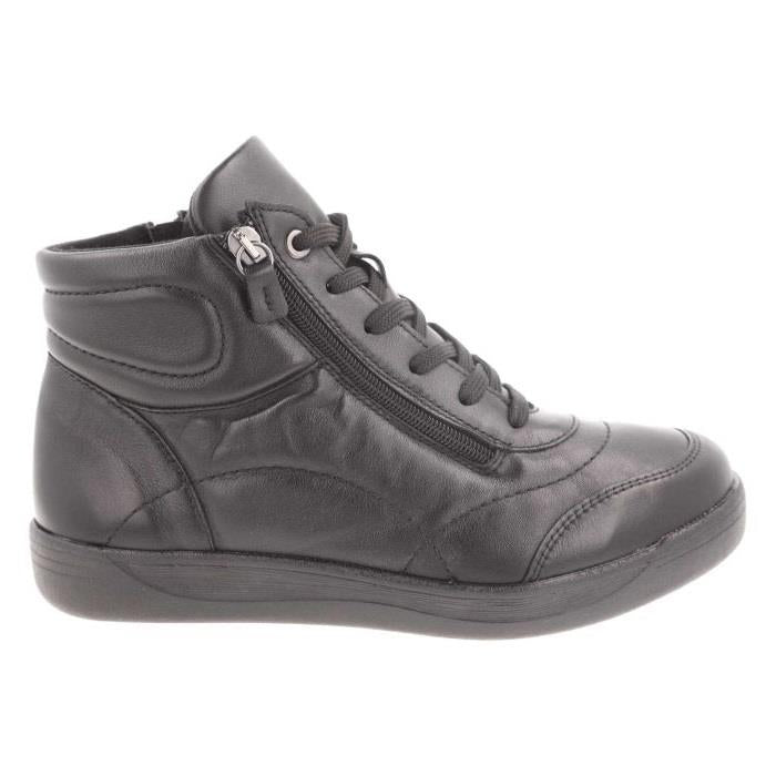 Women's Wide DB Fit Amber Ankle Zip Boots in Black Leather - Image 1
