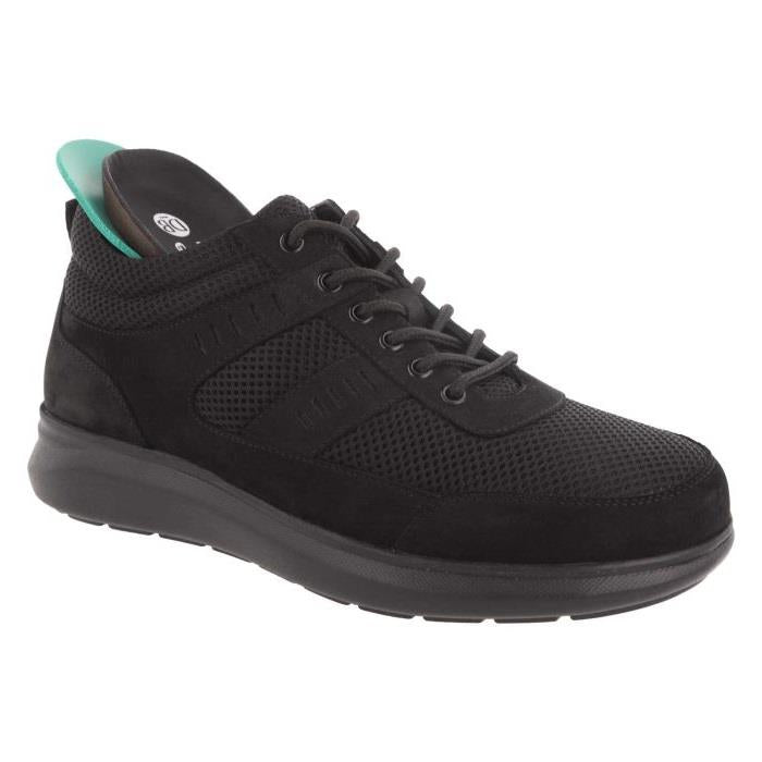 Men's Wide Fit DB Alistaire Trainers in Black Nubuck / Black Mesh - Image 6