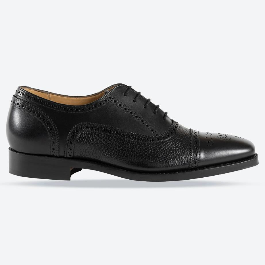 Men's Wide Fit Barker Sligo Oxford Shoes in Black - Image 1