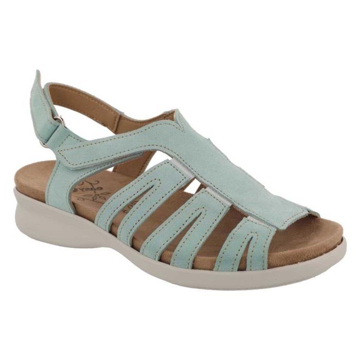 Women's Wide Fit DB Treasure Sandals in Sky Blue Leather - Image 9
