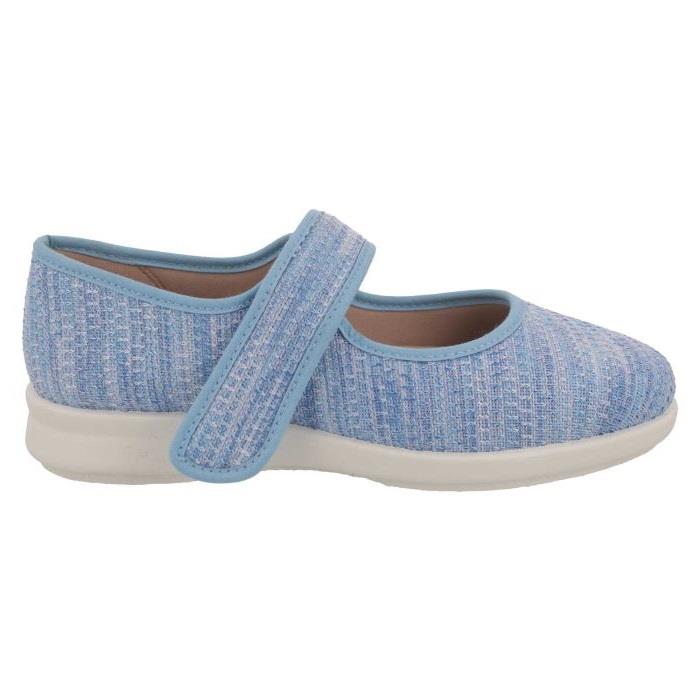 Women's Wide Fit DB Paloma Canvas Shoes in Blue / Multi Stretch - Image 2