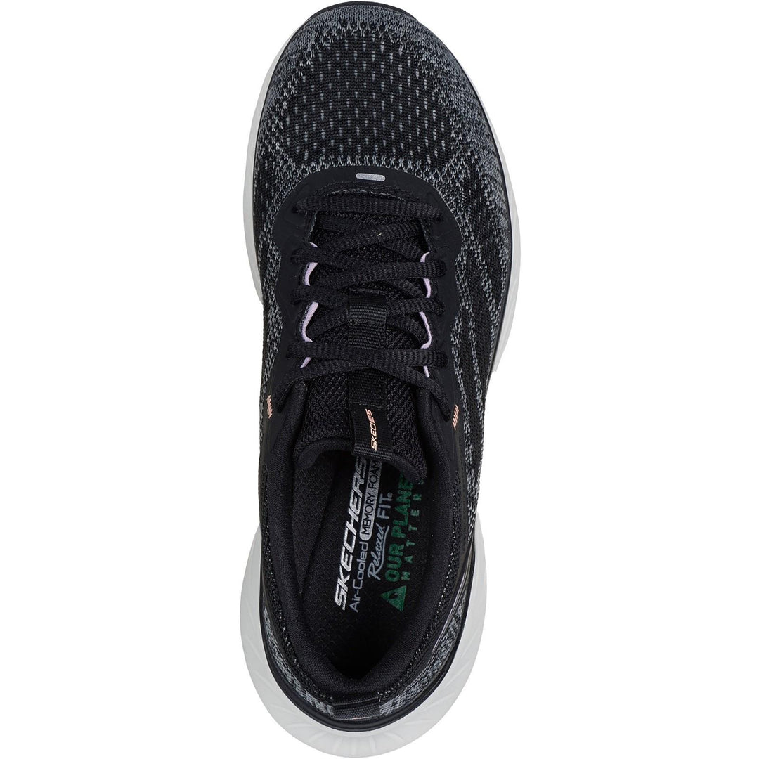 Women's Relaxed Fit Skechers 150471 Edgeride Power Flow Trainers in Black/Lavender - Image 5
