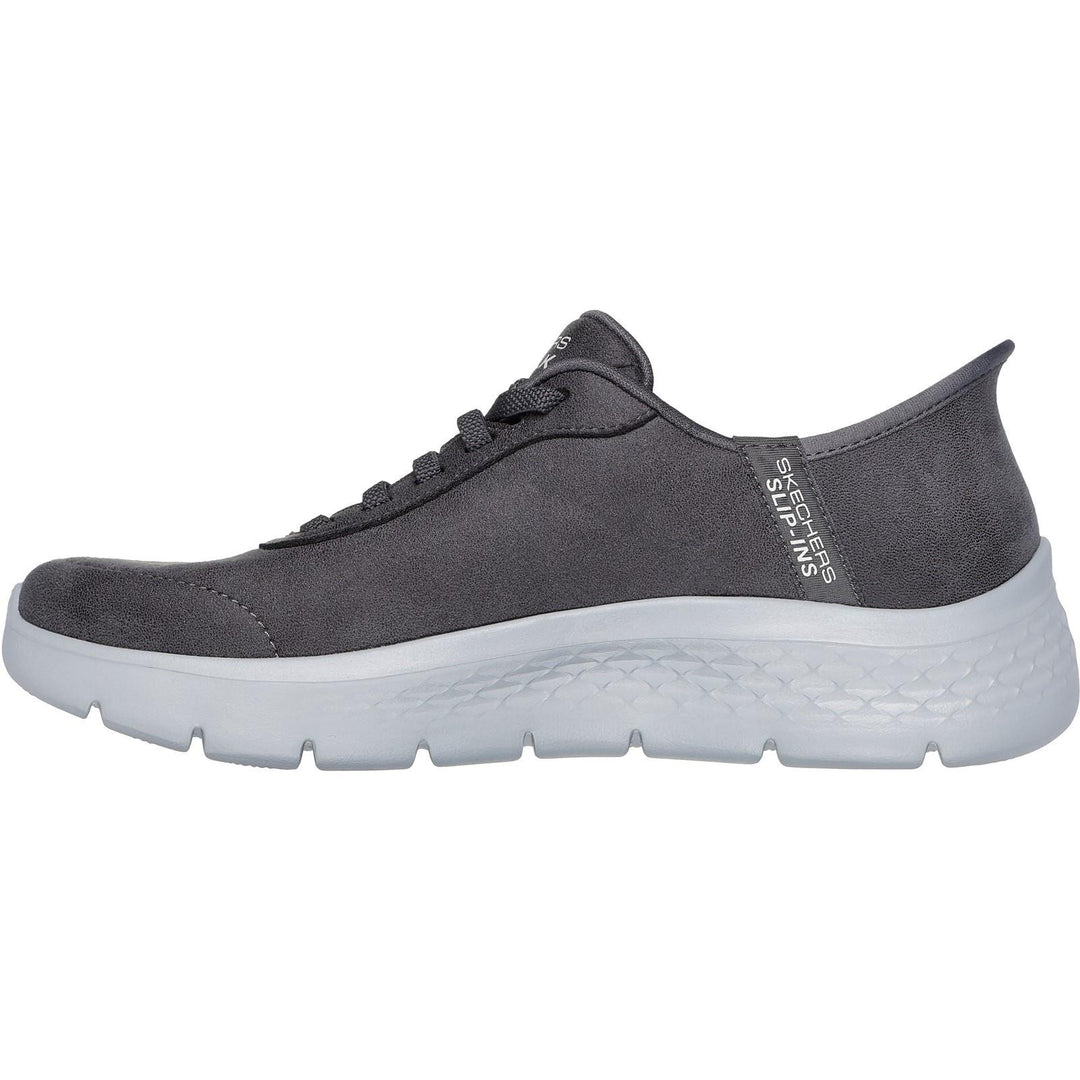 Women's Wide Fit Skechers 124837 Slip-ins Go Walk Flex Mali Trainers in Black - Image 8