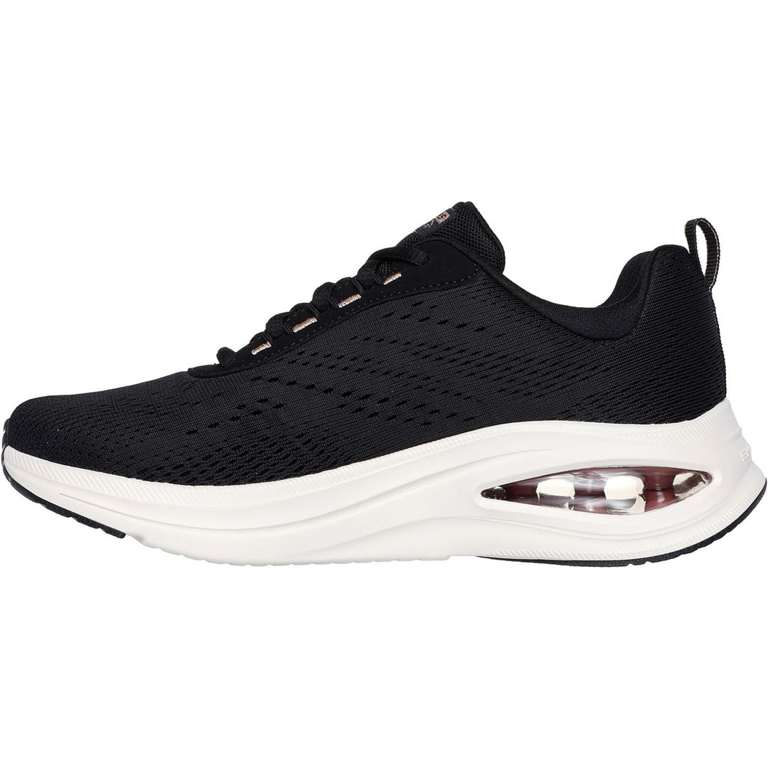 Women's Wide Fit Skechers 150074 Skech Air Meta Trainers in Black/Rose Gold - Image 4