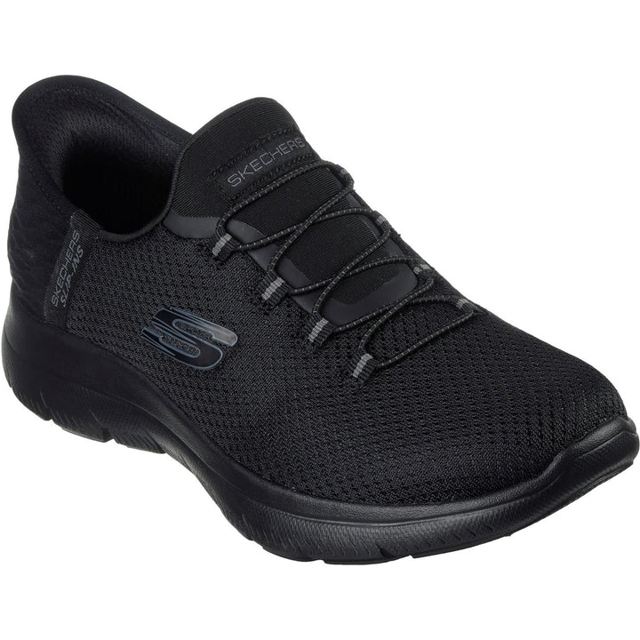 Women's Wide Fit Skechers 150123 Slip-ins Summits Diamond Dream Trainers - Black in Black - Image 1