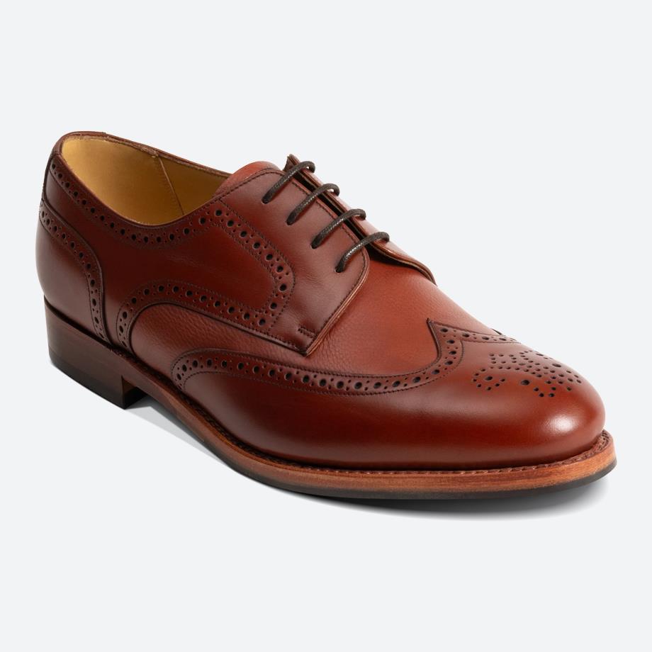 Mens Wide Fit Barker Athlone Redwood Calf Cervo Shoes in Brown - Image 2