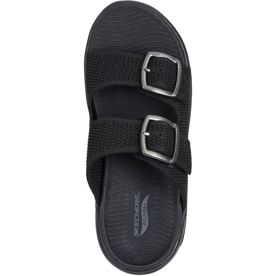 Women's Wide Fit Skechers Go Walk Arch Fit 2.0 Destined Sandals in Black - Image 5