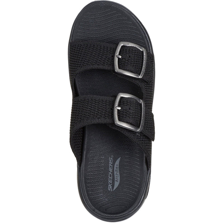 Women's Wide Fit Skechers Go Walk Arch Fit 2.0 Destined Sandals in Black - Image 1