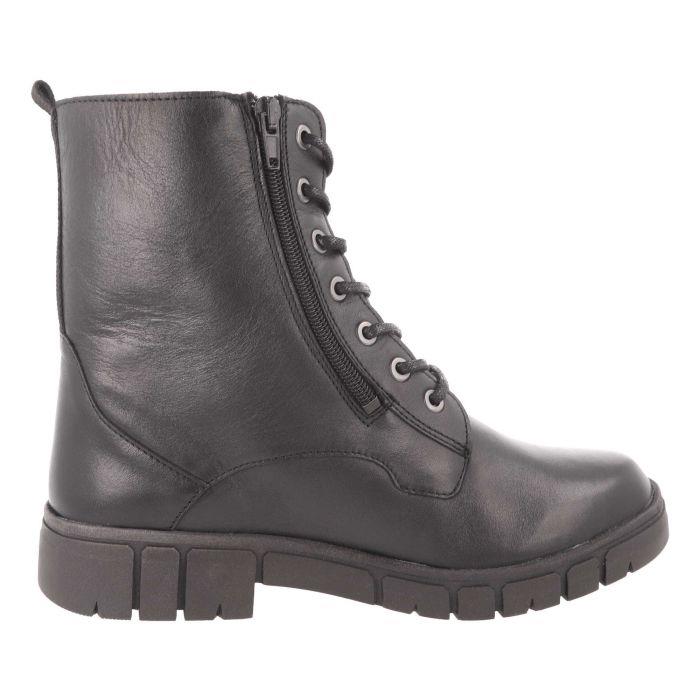 Women's Wide Fit DB Cirrus Lace Up Boots in Black Leather - Image 2