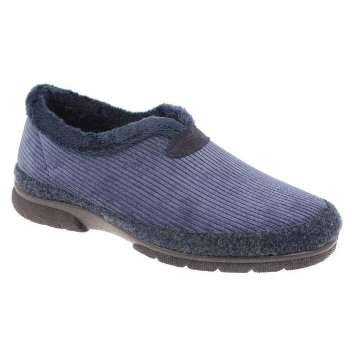 Men's Wide Fit DB Kelvin Slippers in Black Textile - Image 1