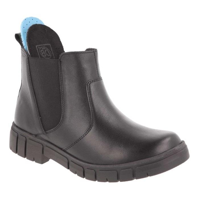 Women's Wide Fit DB Ella Boots in Black Leather - Image 5
