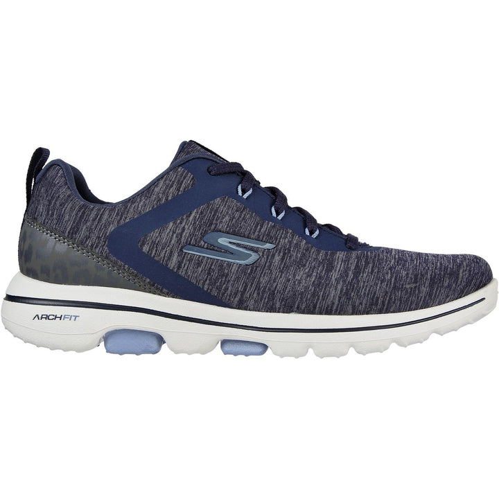 Women's Wide Fit Skechers Go Golf Walk 5 Trainers in Black/White - Image 1