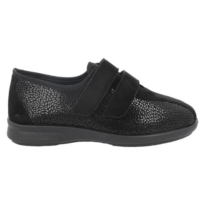 Women's Wide Fit DB Moon Wide Fit Shoes in Black Stretch - Image 2