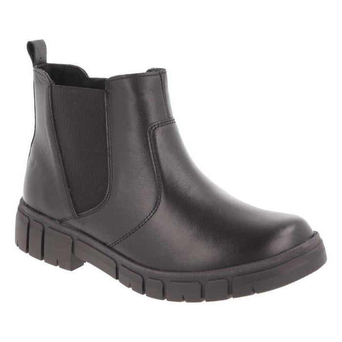 Women's Wide Fit DB Ella Boots in Black Leather - Image 2