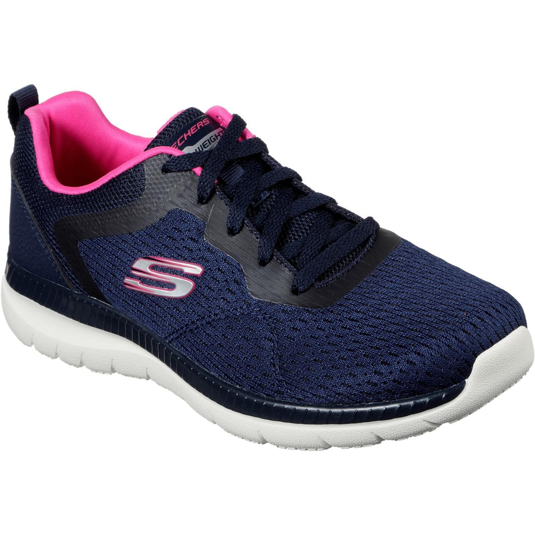 Women's Wide Fit Skechers 12607 Bountiful Quick Path Trainers in Black - Image 6
