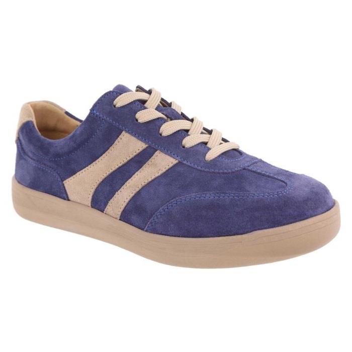 Women's Wide Fit DB Hannah Lace Up Trainers in Black Suede - Image 10