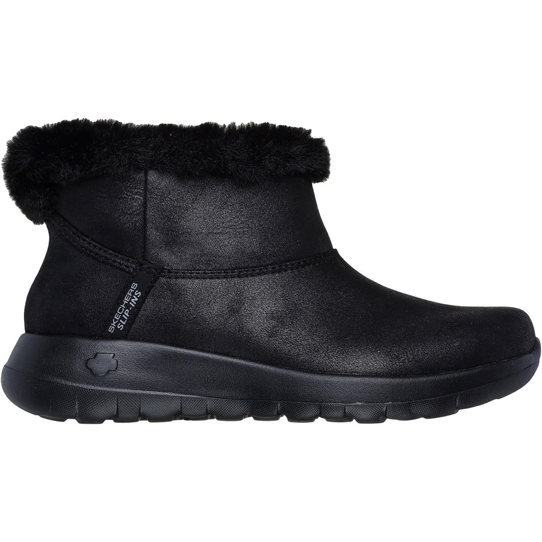 Women's Wide Fit Skechers 144800 Slip-ins On The Go Joy Cozy Dream Boots in Black - Image 2