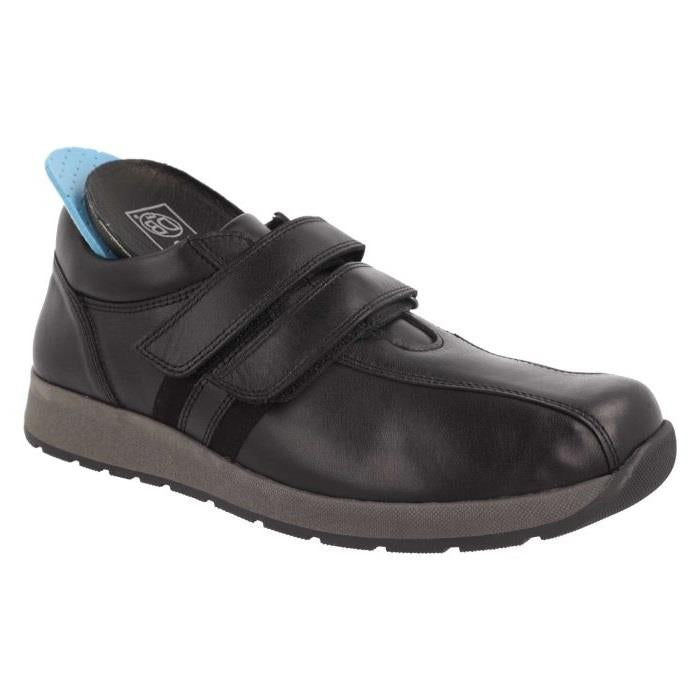 Men's Wide Fit DB Wayne Trainers in Black Leather - Image 6