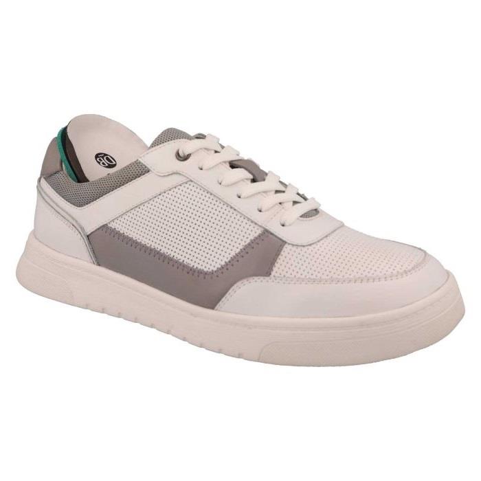 Men's Wide Fit DB Arlo Shoes in Navy / Light Tan Leather - Image 12