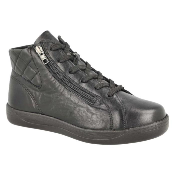 Women's Wide Fit DB Levisham Boots in Black Leather - Image 1