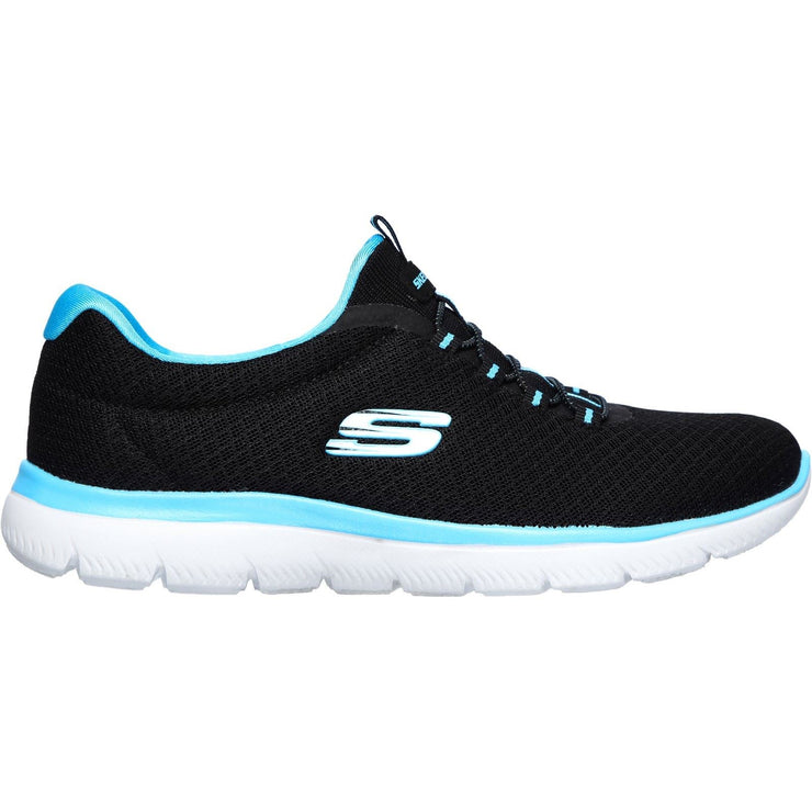 Skechers 12980 Wide Summits Sports Trainers Black Turquoise-1