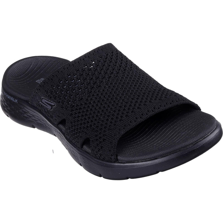 Women's Wide Fit Skechers 141425 Go Walk Flex Elation Sandals in Black - Image 1