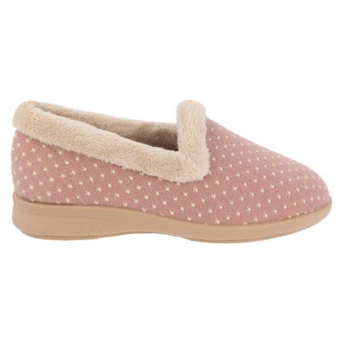 Women's Wide Fit DB Clover Slippers in Rose Star Stitched / Textile - Image 7