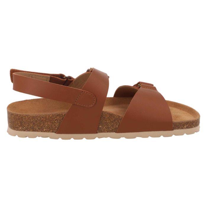 Women's Wide Fit DB Nettle Sandals in Tan Leather - Image 1