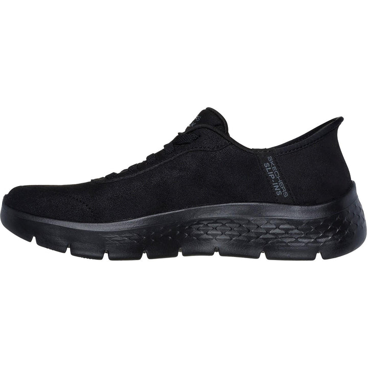 Women's Wide Fit Skechers 124837 Slip-ins Go Walk Flex Mali Trainers in Black - Image 1