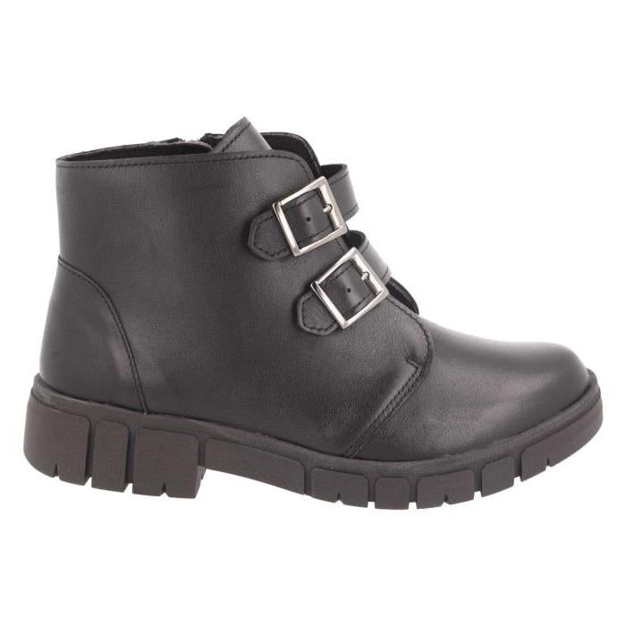 Women's Wide Fit DB Penelope Buckle Boots in Black Leather - Image 1