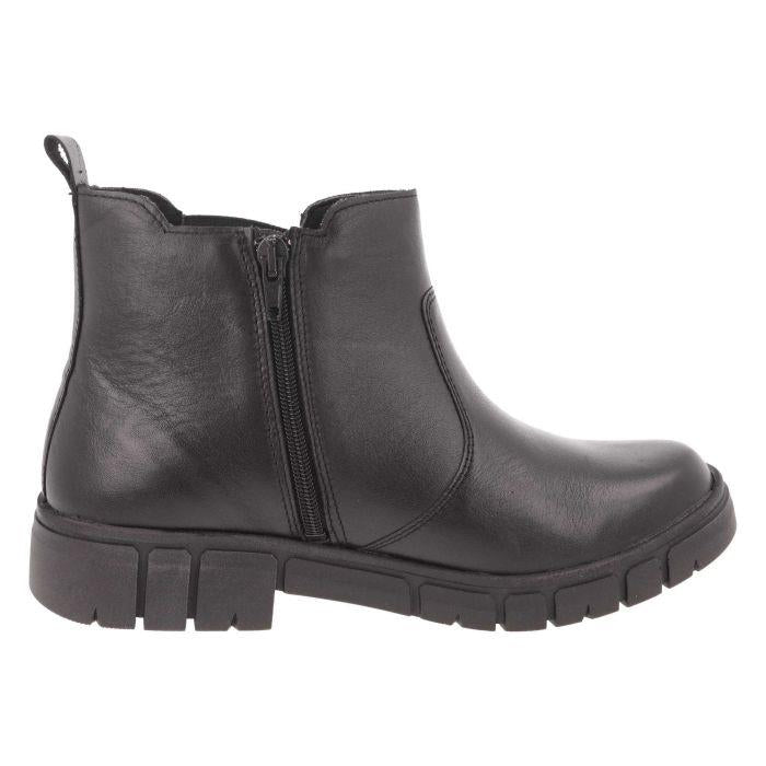 Women's Wide Fit DB Ella Boots in Black Leather - Image 1