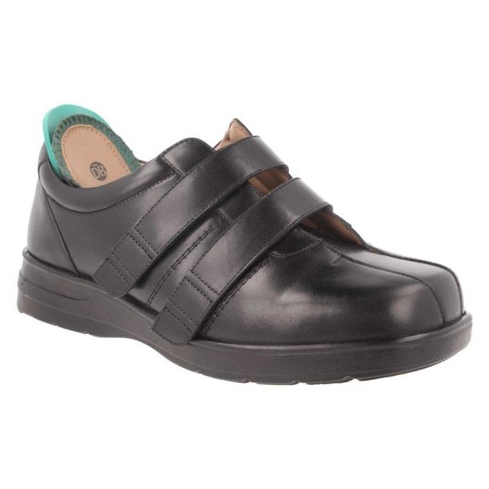 Men's Wide Fit DB Conrad Shoes in Black Leather - Image 6
