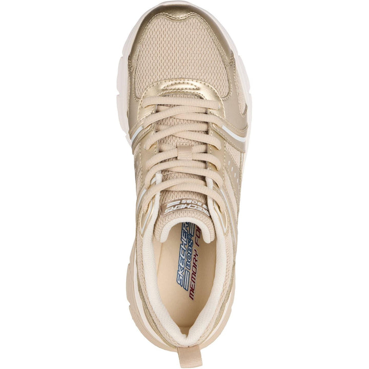 Women's Wide Fit Skechers 117770 Bobs Vamos Trainers in Gold - Image 1